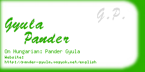 gyula pander business card